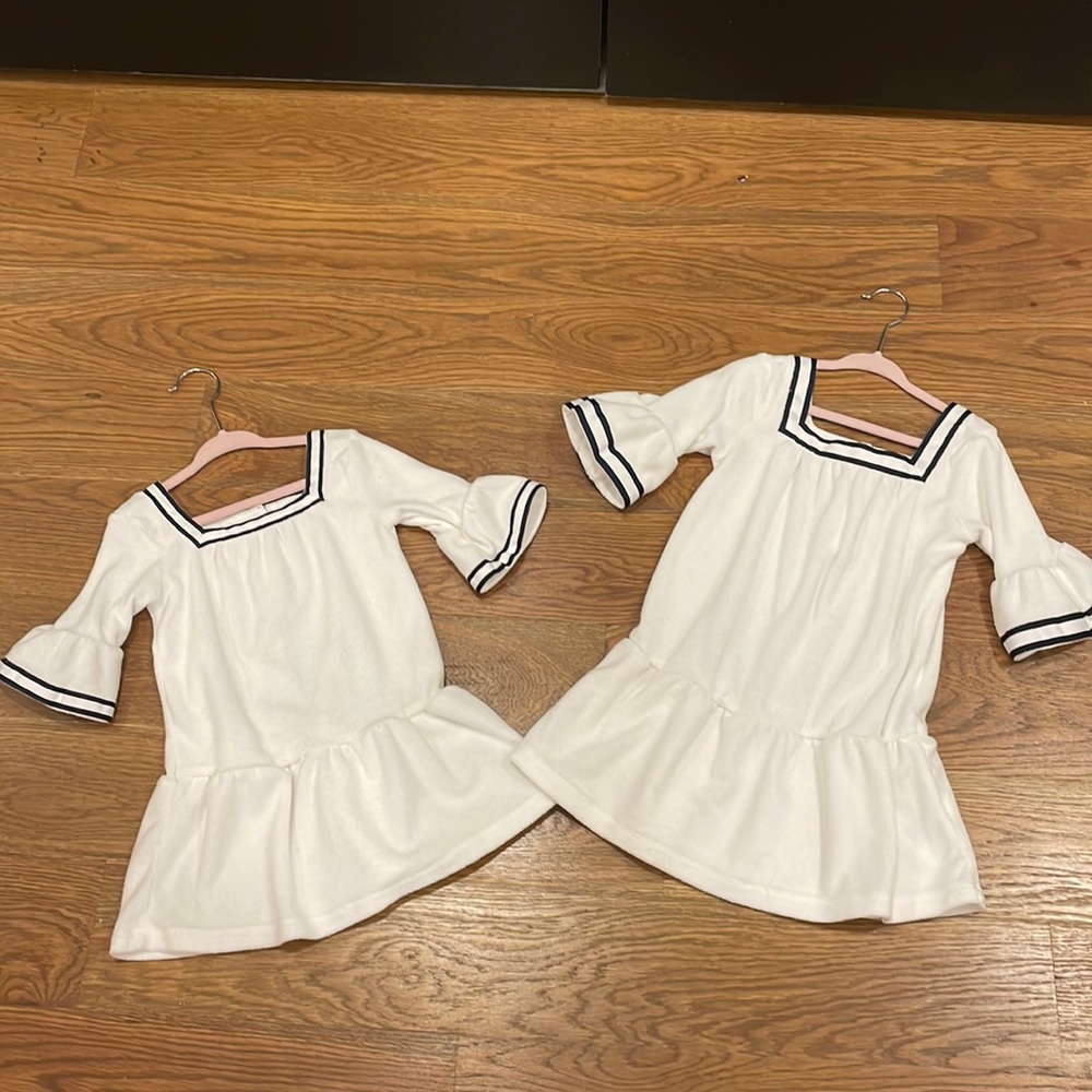 2T and 4T Janie and Jack French Terry dresses w grosgrain trim
